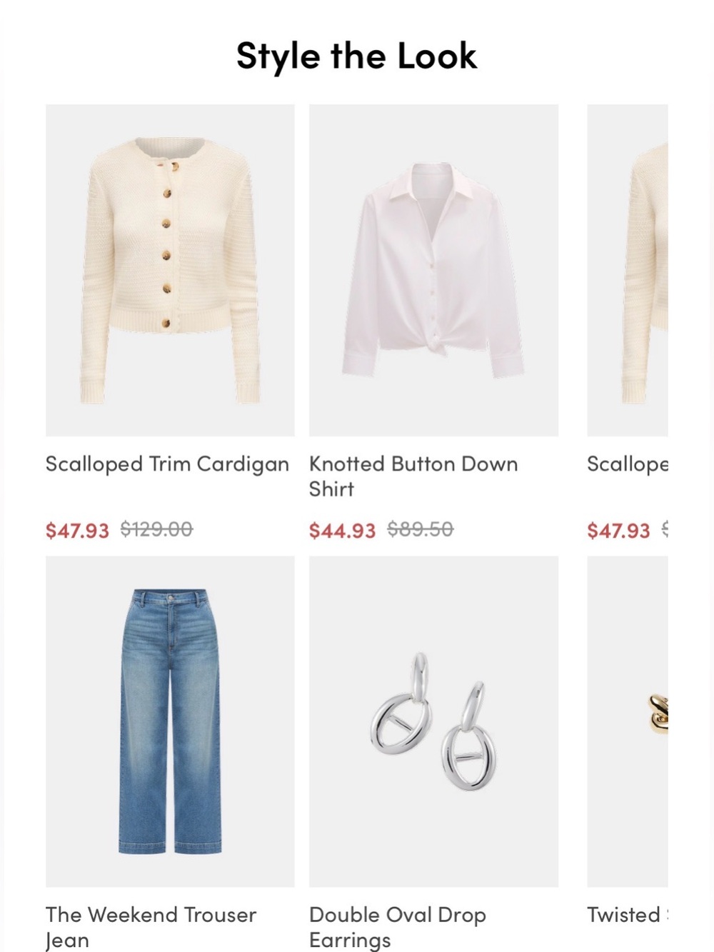 Ann Taylor Cream Scallop-Edge Button Cardigan - Picture 10 of 14